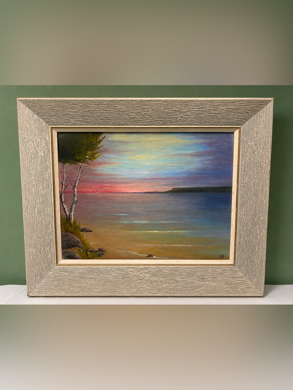 Vintage 1966 “Colpoys Bay” Canadian Landscape Painting signed GB *Read Back* ❤️